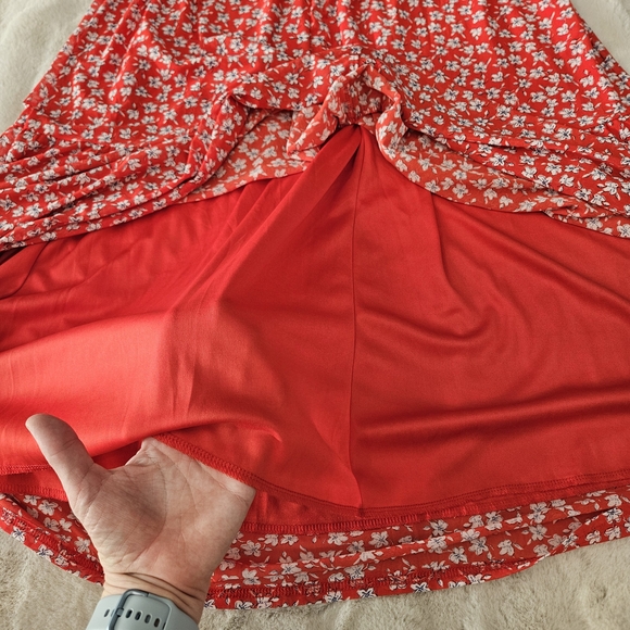 Siren Lily Red and White Floral 90s Aughts Girlcore Boho Brunch Maxi PS - Picture 5 of 6